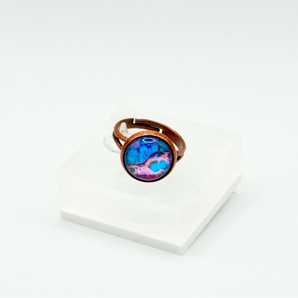 Vibrant Blue And Purple Artistic Ring 20$